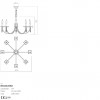 Chandelier Incanti Elisir, metal, brass, 8XE14, D.72 cm