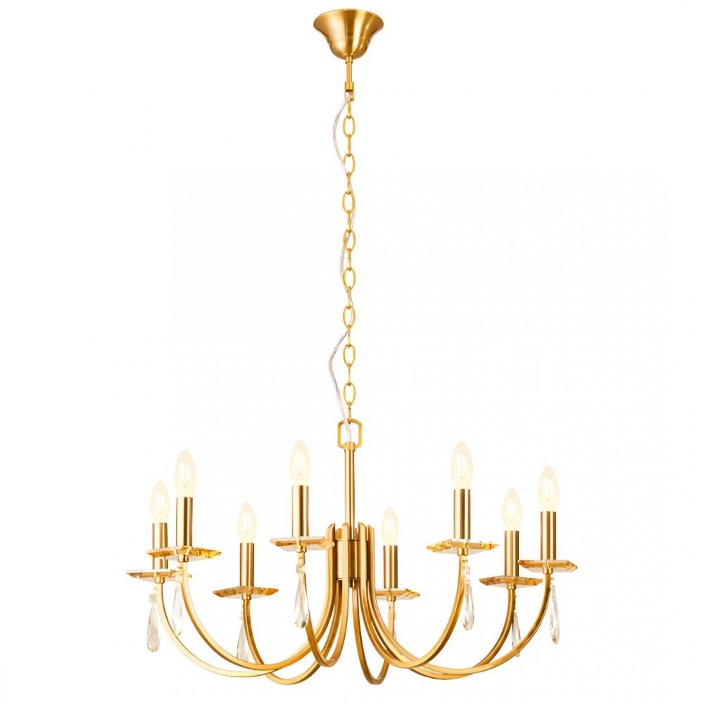 Chandelier Incanti Elisir, metal, brass, 8XE14, D.72 cm