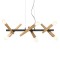 Suspension Incanti Galea, metal, matt black/antique brass, 6XE27, L.96 cm