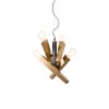 Suspension Incanti Galea, metal, matt black/antique brass, 4XE27, D.25 cm