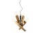 Suspension Incanti Galea, metal, matt black/antique brass, 4XE27, D.25 cm