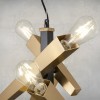 Suspension Incanti Galea, metal, matt black/antique brass, 4XE27, D.25 cm