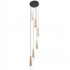 Suspension Incanti Galea, metal, matt black/antique brass, 6XE27, D.30 cm