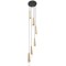 Suspension Incanti Galea, metal, matt black/antique brass, 6XE27, D.30 cm