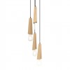 Suspension Incanti Galea, metal, matt black/antique brass, 4XE27, D.25 cm