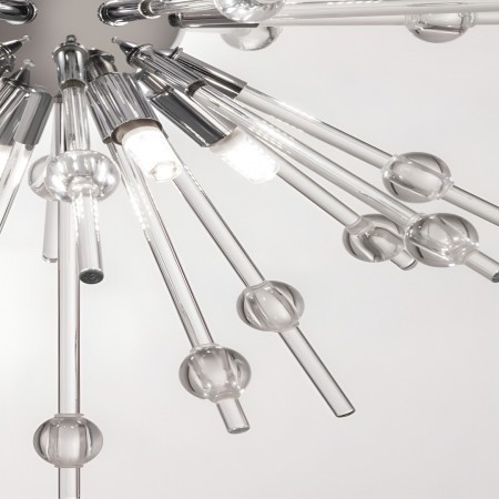 Suspension Incanti Genesi, metal, chrome, glass, 8XG9, D.54 cm