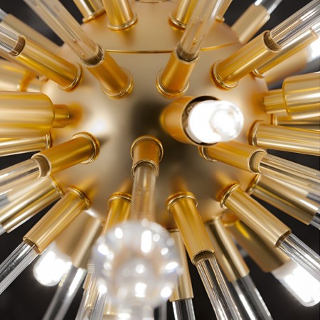 Suspension Incanti Genesi, metal, matt gold, glass, 9XG9, D.71 cm