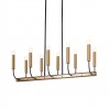 Chandelier Incanti Konig, metal, matt black/antique brass, 10XE14, L.85 cm