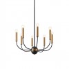 Chandelier Incanti Konig, metal, matt black/antique brass, 8XE14, D.60 cm
