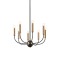 Chandelier Incanti Konig, metal, matt black/antique brass, 8XE14, D.60 cm