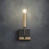Wall lamp Incanti Konig, metal, matt black/antique brass, 1XE14, H.27 cm