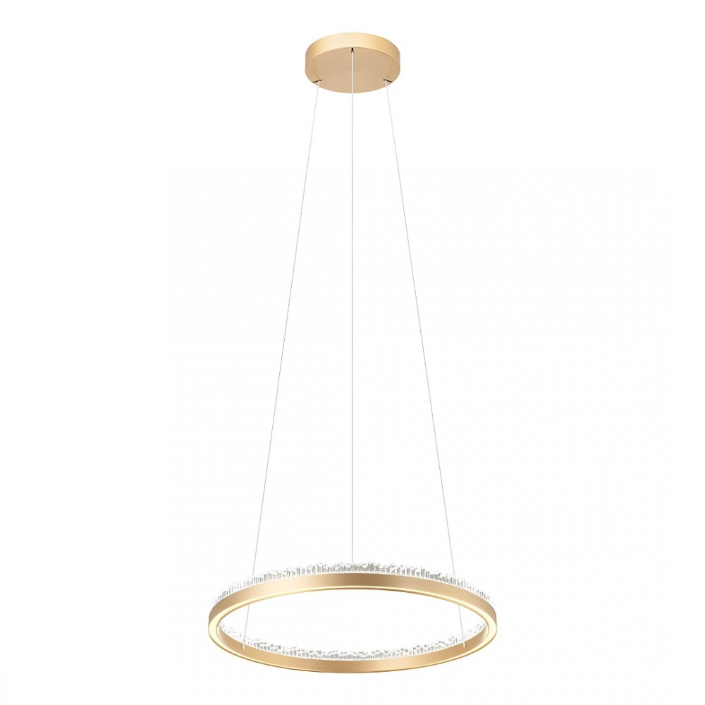 Suspension Incanti Monarch, metal, matt gold, LED CCT, 53W, 3060 lumens, 3000K/4000K/6000K, D.60 cm