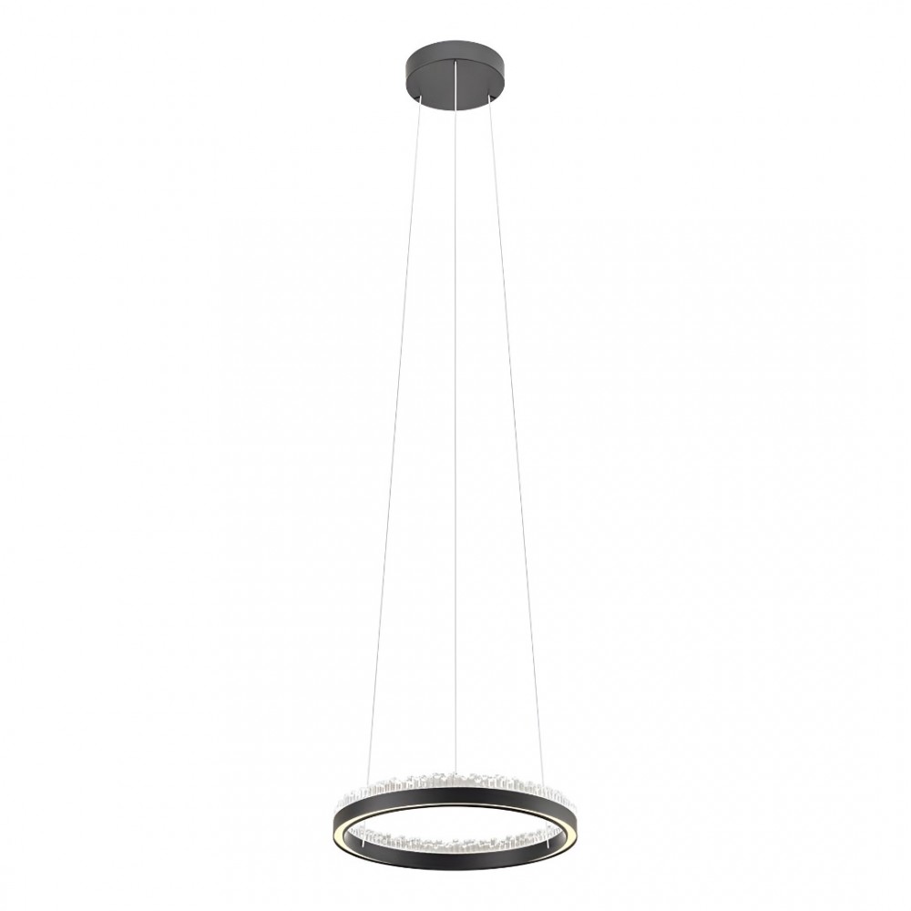 Suspension Incanti Monarch, metal, sand black, LED CCT, 40W, 2391 lumens, 3000K/4000K/6000K, D.40 cm