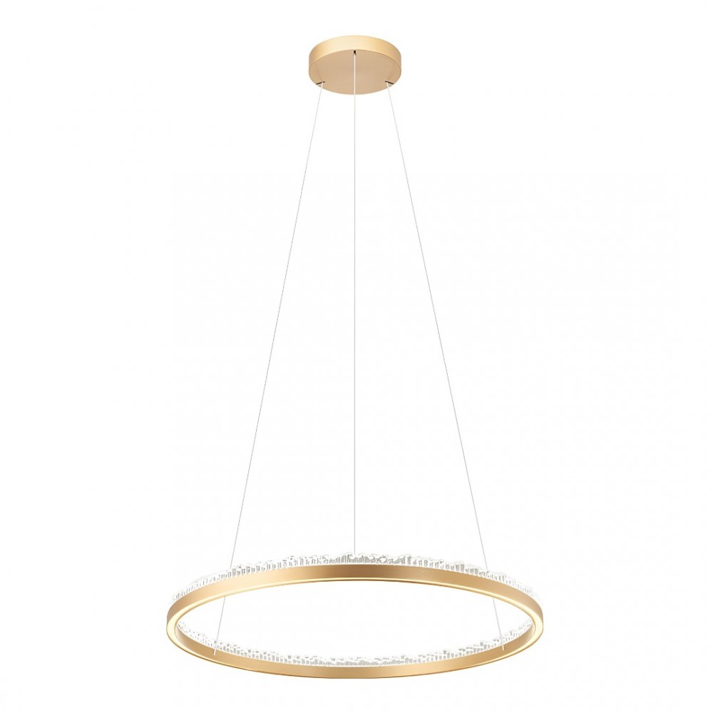 Suspension Incanti Monarch, metal, matt gold, LED CCT, 60W, 3665 lumens, 3000K/4000K/6000K, D.80 cm