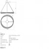 Suspension Incanti Oblige, metal, gold plated, dimmable, LED CCT, 42W, 3326 lumens, 3000K/4000K/6000K, D.80 cm