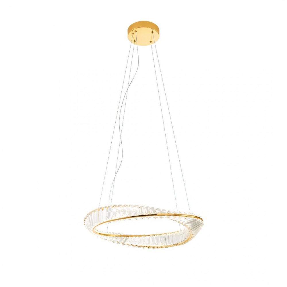 Suspension Incanti Oblige, metal, gold plated, dimmable, LED CCT, 31W, 2418 lumens, 3000K/4000K/6000K, D.60 cm
