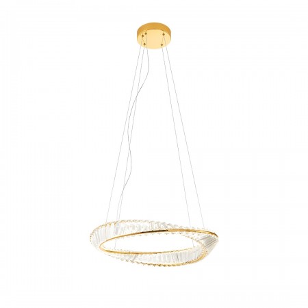 Suspension Incanti Oblige, metal, gold plated, dimmable, LED CCT, 31W, 2418 lumens, 3000K/4000K/6000K, D.60 cm