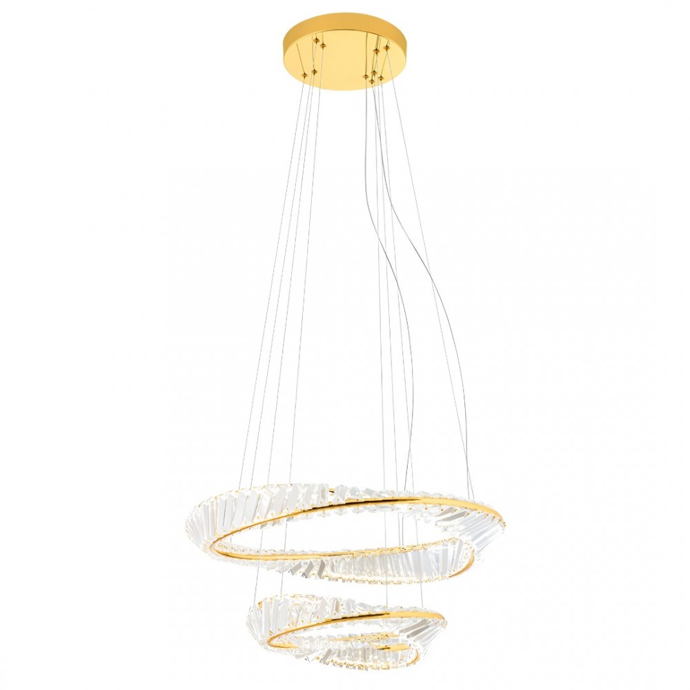 Suspension Incanti Oblige, metal, gold plated, dimmable, LED CCT, 50W, 3900 lumens, 3000K/4000K/6000K, D.60 cm