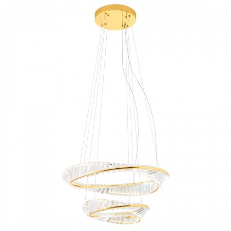 Suspension Incanti Oblige, metal, gold plated, dimmable, LED CCT, 50W, 3900 lumens, 3000K/4000K/6000K, D.60 cm