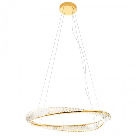 Suspension Incanti Oblige, metal, gold plated, dimmable, LED CCT, 52W, 4118 lumens, 3000K/4000K/6000K, D.100 cm