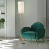 Floor lamp Incanti Poseido, metal, matt gold, textile beige, 1XE27, H.175 cm