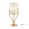 Table lamp Incanti Poseido, metal, matt gold, textile beige, 1XE27, H.45 cm