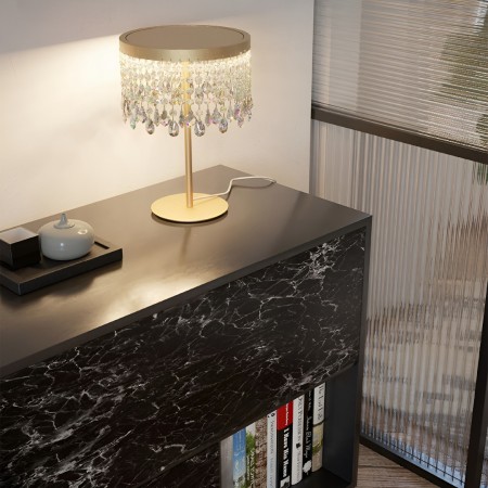 Table lamp Incanti Vanesia, metal, brushed gold, dimmable, LED, 12W, 840 lumens, warm white 3000K, H.40 cm