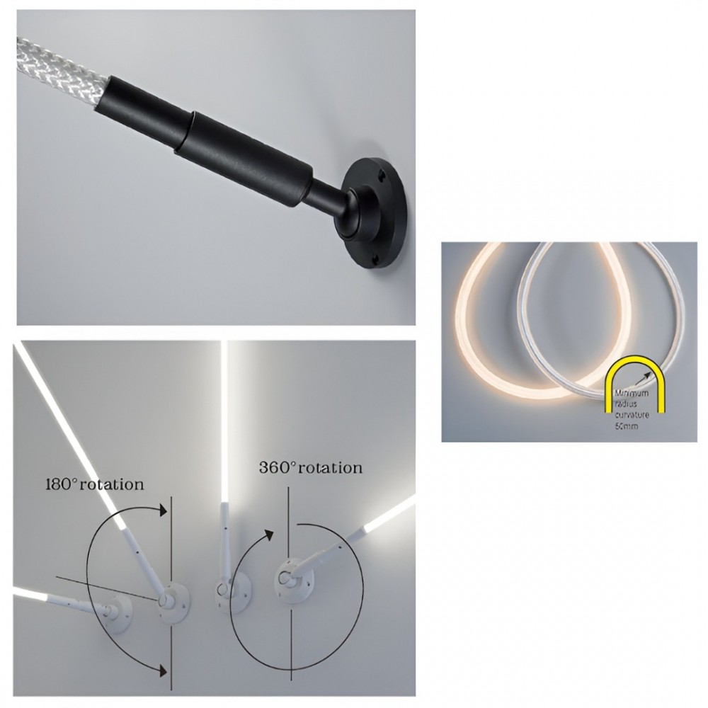 Linear lighting system Redo Freedom 360, metal, sand black, dimmable, LED, 90W, 3300 lumens, warm white 3000K, L.10 m
