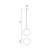 Pendant lamp Redo Ola, metal, glass, satin nickel, 1XE27, D.20 cm