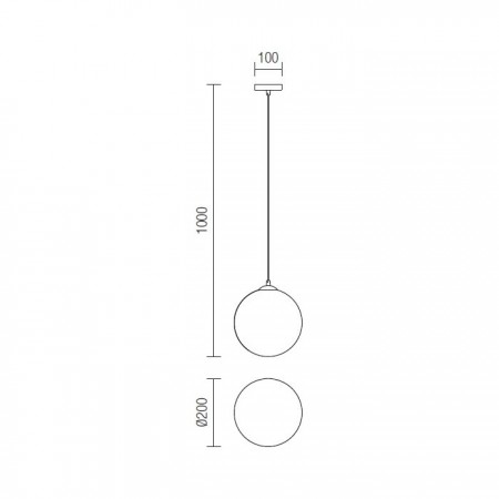 Pendant lamp Redo Ola, metal, glass, satin nickel, 1XE27, D.20 cm