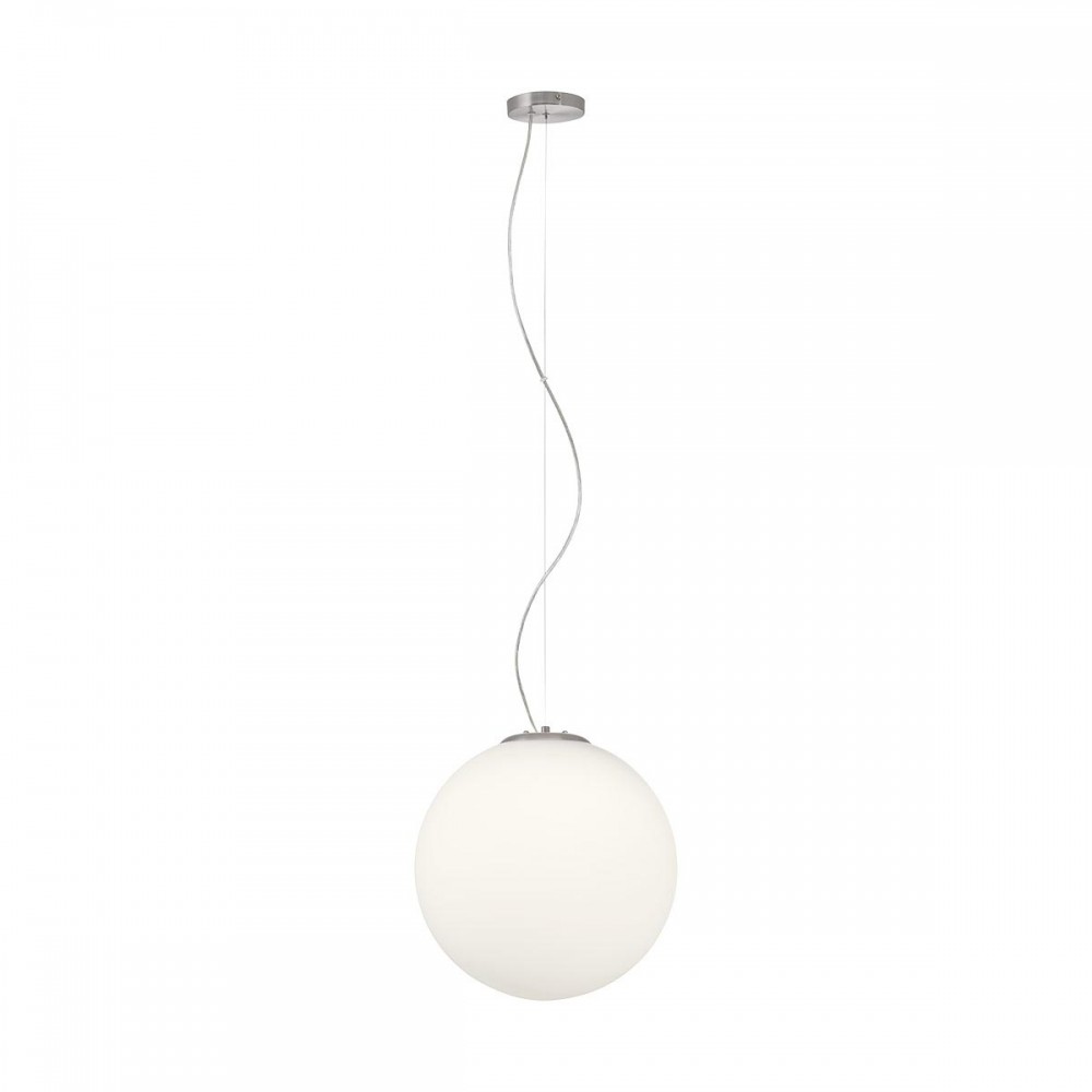 Pendant lamp Redo Ola, metal, glass, satin nickel, 2XE27, D.40 cm