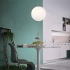 Pendant lamp Redo Ola, metal, glass, satin nickel, 2XE27, D.40 cm