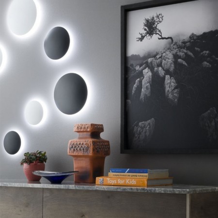Wall lamp Redo Umbra, metal, matt black, LED, 12W, 802 lumens, warm white 3000K, D.21 cm