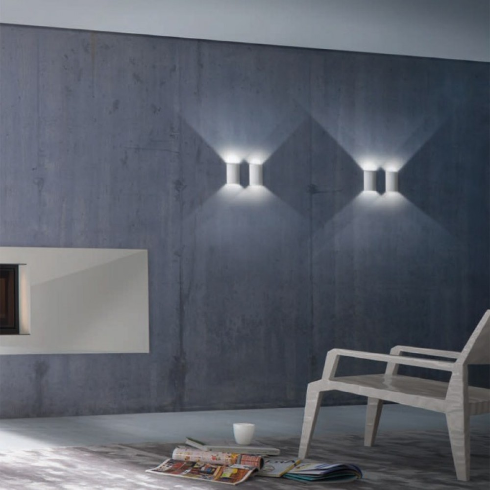 Wall lamp Redo Match, metal, matt white, LED, 6,7W, 600 lumens, warm white 3000K, H.15 cm, IP54