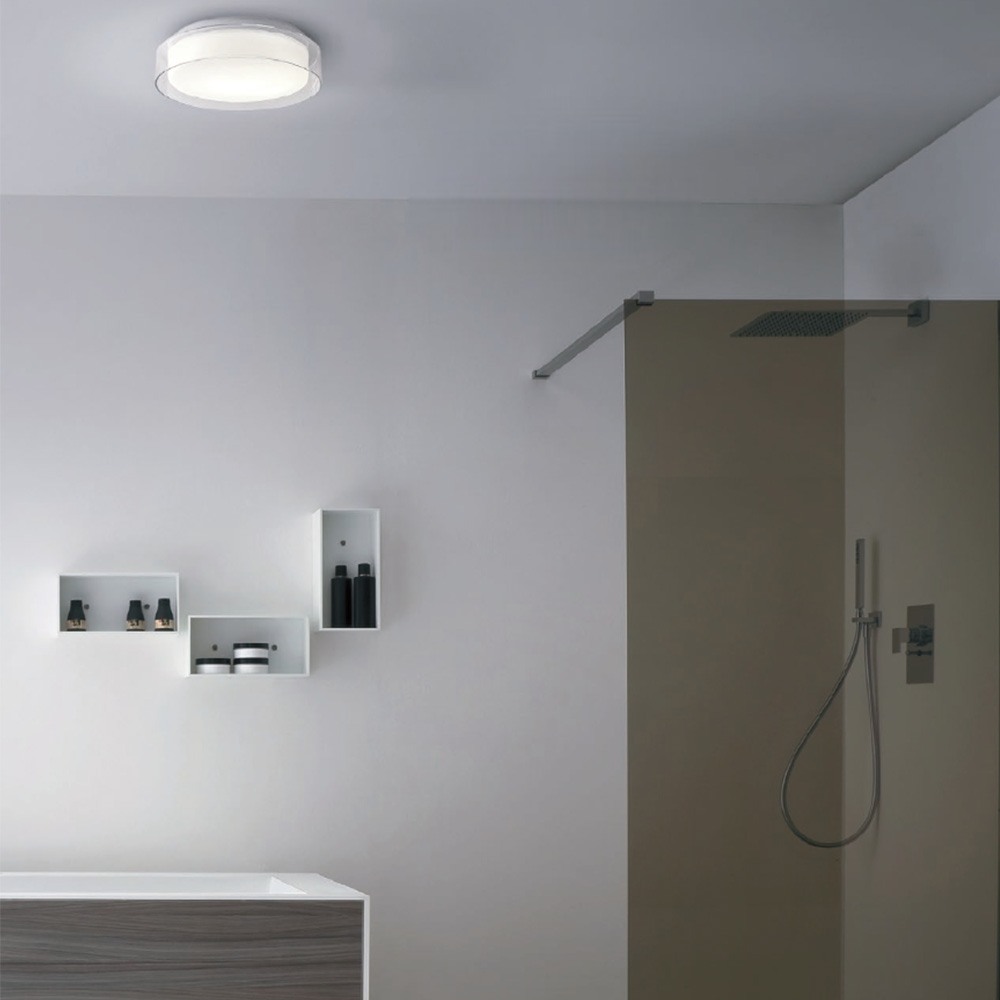 Ceiling lamp Redo Naji, metal, glass, chrome, LED, 12W, 750 lumens, warm white 3000K, D.30 cm
