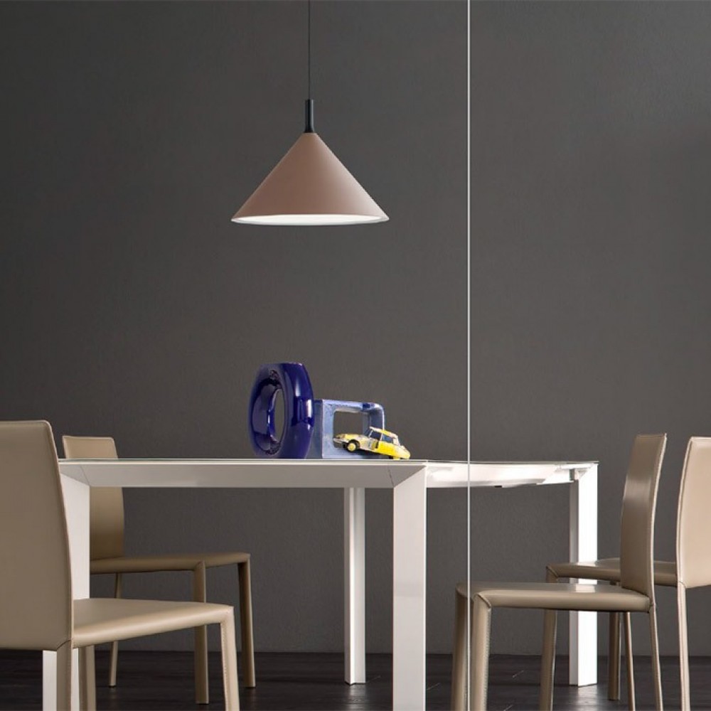 Suspension Redo Jaap, metal, sand coffee, 1XE27, D.40 cm