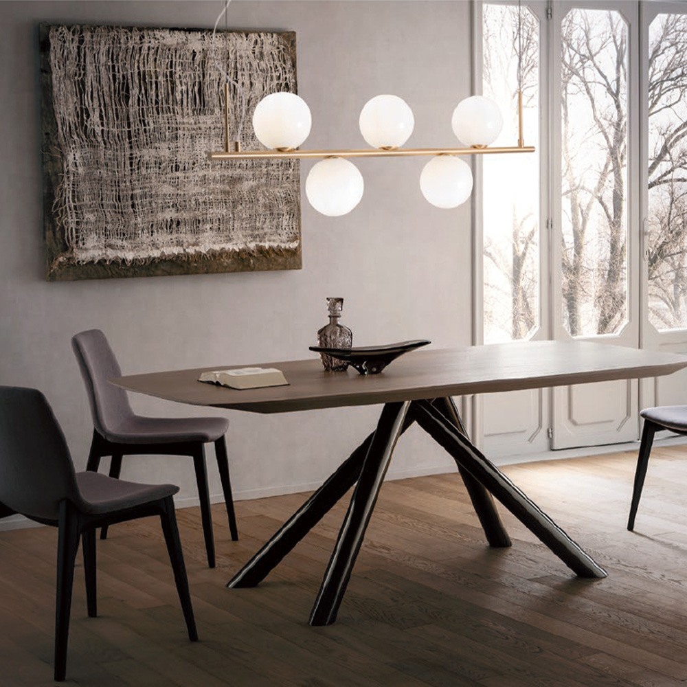 Pendant lamp Redo Talis, metal, glass, bronze, 5XE14, L.115 cm