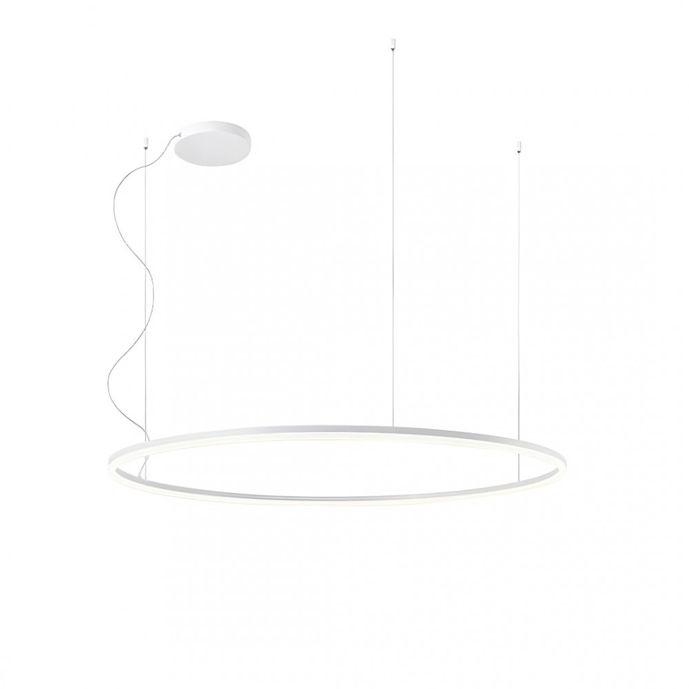 Pendant lamp Redo Orbit, metal, sand white, LED, 76W, 6805 lumens, warm white 3000K, D.120 cm