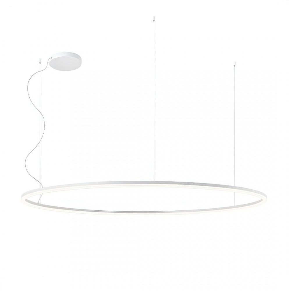 Pendant lamp Redo Orbit, metal, sand white, LED, 110W, 8372 lumens, warm white 3000K, D.150 cm