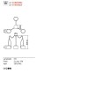 Suspension Redo Dodo, metal, sand black, 3XE27, L.300 cm