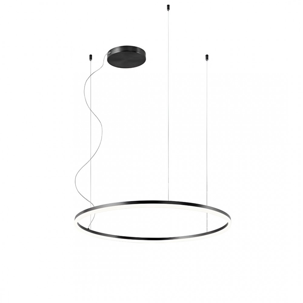 Pendant lamp Redo Orbit, metal, sand black, LED, 55W, 4853 lumens, warm white 3000K, D.80 cm