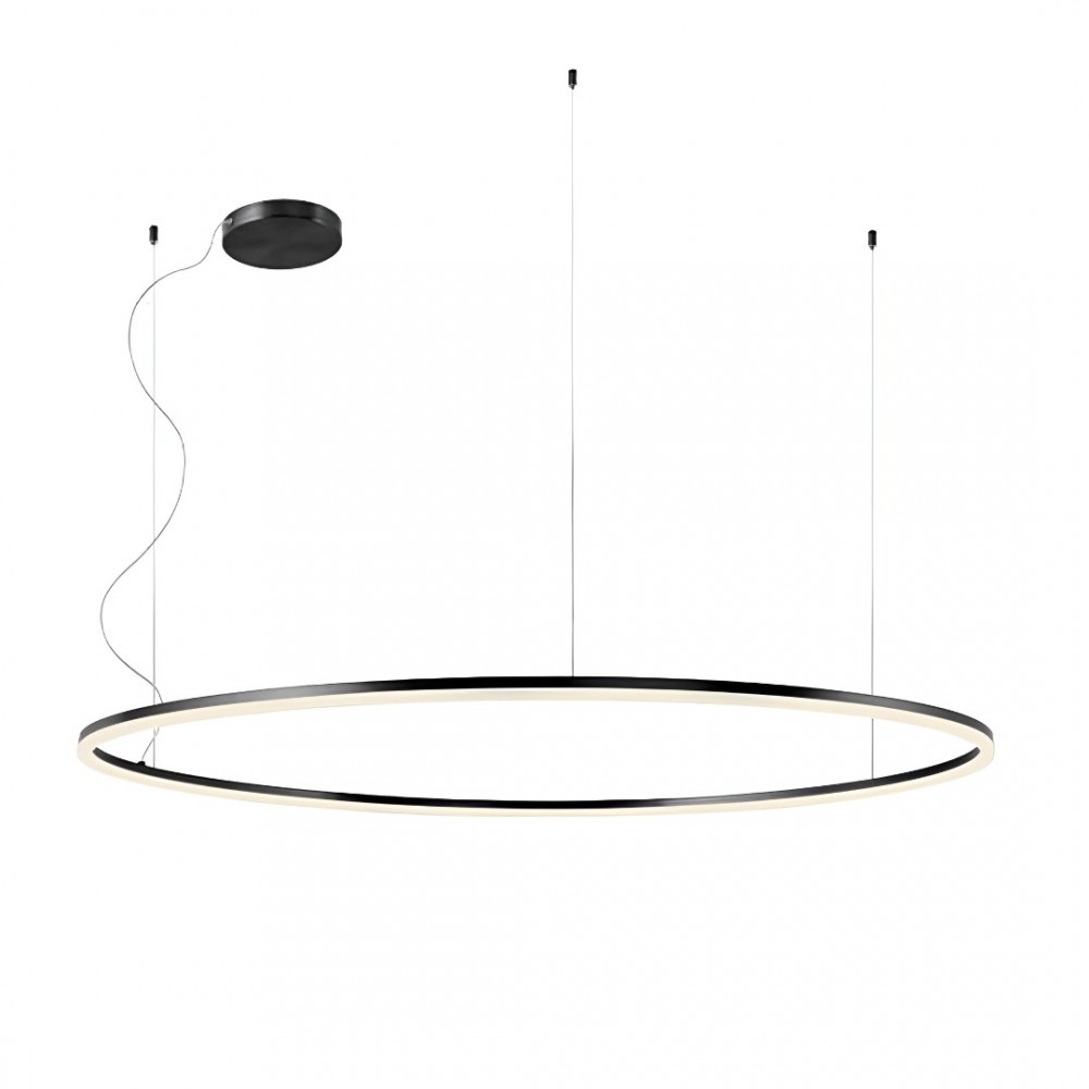 Pendant lamp Redo Orbit, metal, sand black, LED, 110W, 8372 lumens, warm white 3000K, D.150 cm