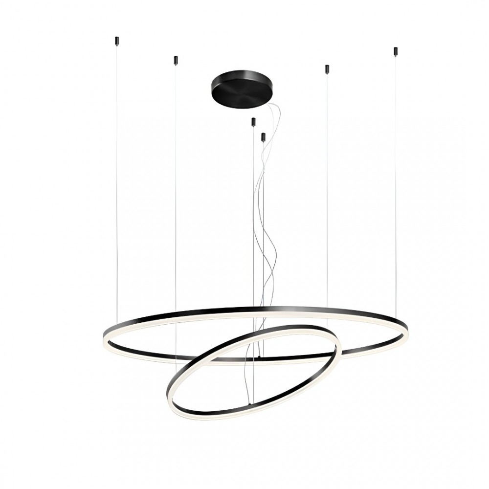 Pendant lamp Redo Orbit, metal, sand black, LED, 40,5W + 68W, 9142 lumens, warm white 3000K