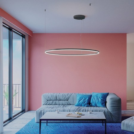 Pendant lamp Redo Orbit, metal, sand black, LED, 110W, 8793 lumens, neutral white 4000K, D.150 cm