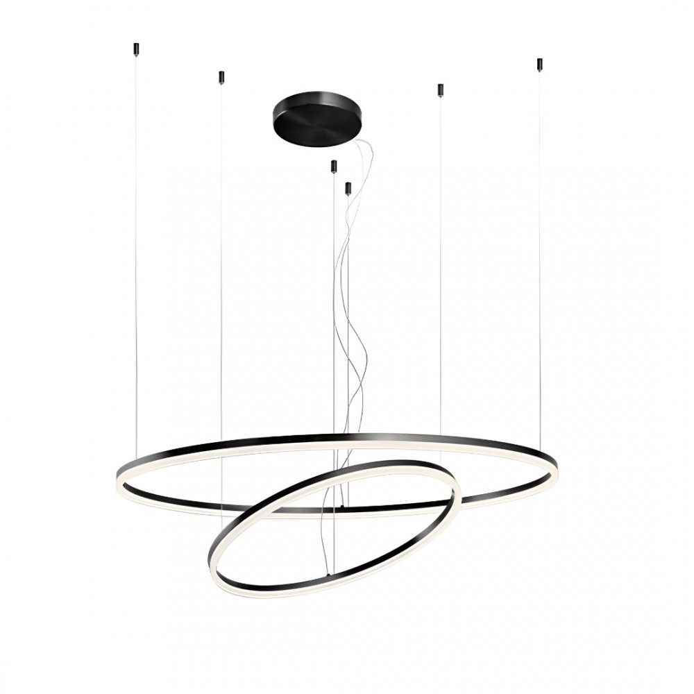 Pendant lamp Redo Orbit, metal, sand black, LED, 40,5W + 68W, 9468 lumens, neutral white 4000K
