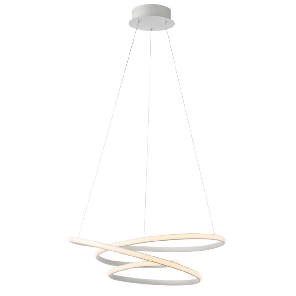 Suspension Smarter Sintra, metal, matt white, LED, 57W, 3705 lumens, warm white 3000K, L.62 cm