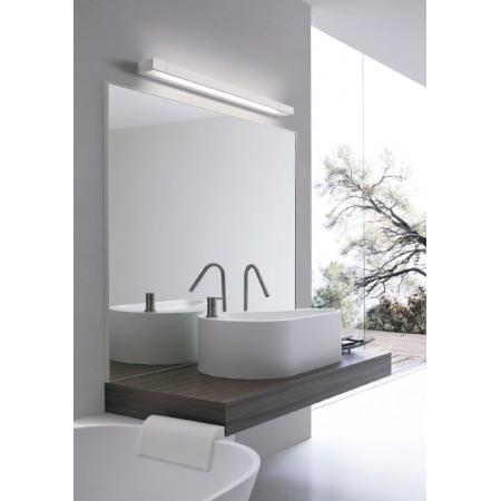 Wall lamp Redo Flipper, metal, matt white, LED, 24W, 2019 lumens, warm white 3000K, L.90 cm, IP44