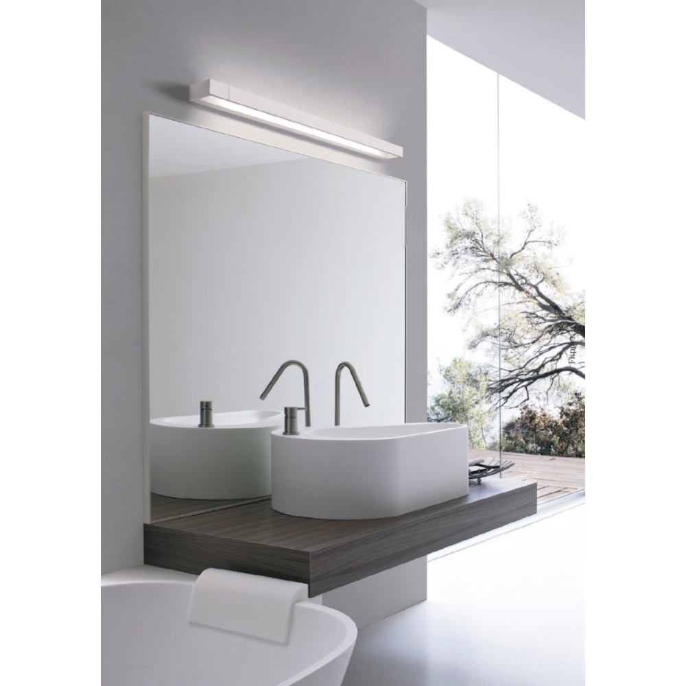 Wall lamp Redo Flipper, metal, matt white, LED, 18W, warm white 3000K, L.60 cm, IP44