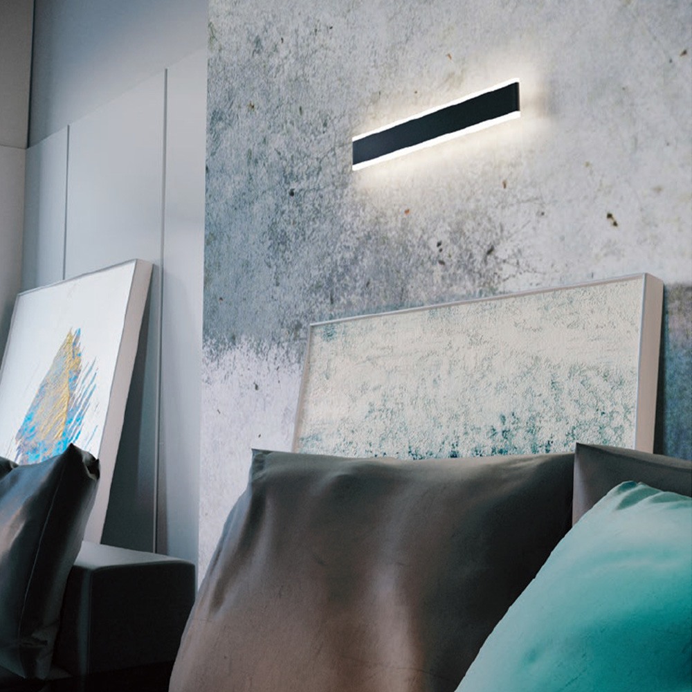 Wall lamp Redo Rail, metal, sand black, LED, 16W, 1168 lumens, warm white 3000K, L.30 cm