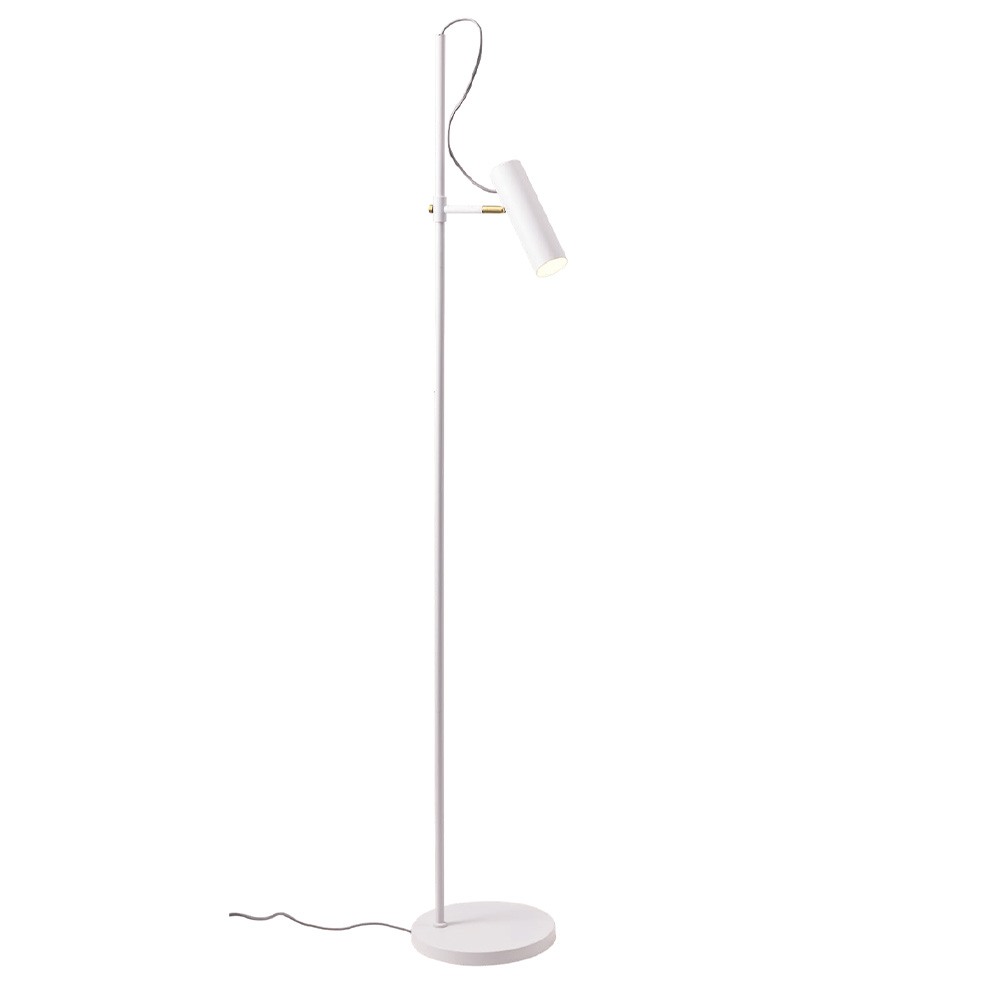 Floor lamp Redo Pivot, metal, matt white, 1XGU10, H.154 cm